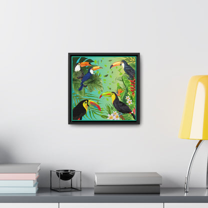 Toucans Gallery Canvas Wraps, Square Frame