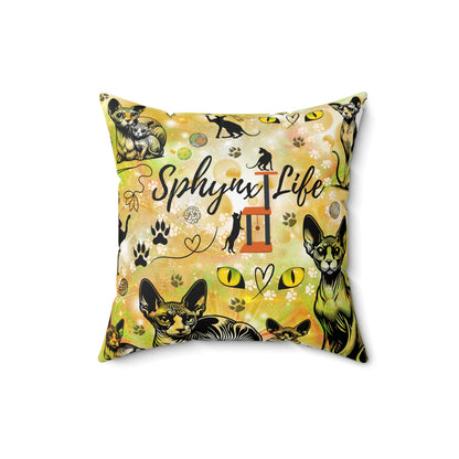 Sphynx Spun Polyester Square Pillow