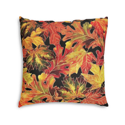 Tufted Floor Pillow, Square Fall Leaves