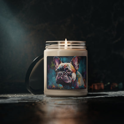 Frenchie Blue Scented Soy Candle, 9oz