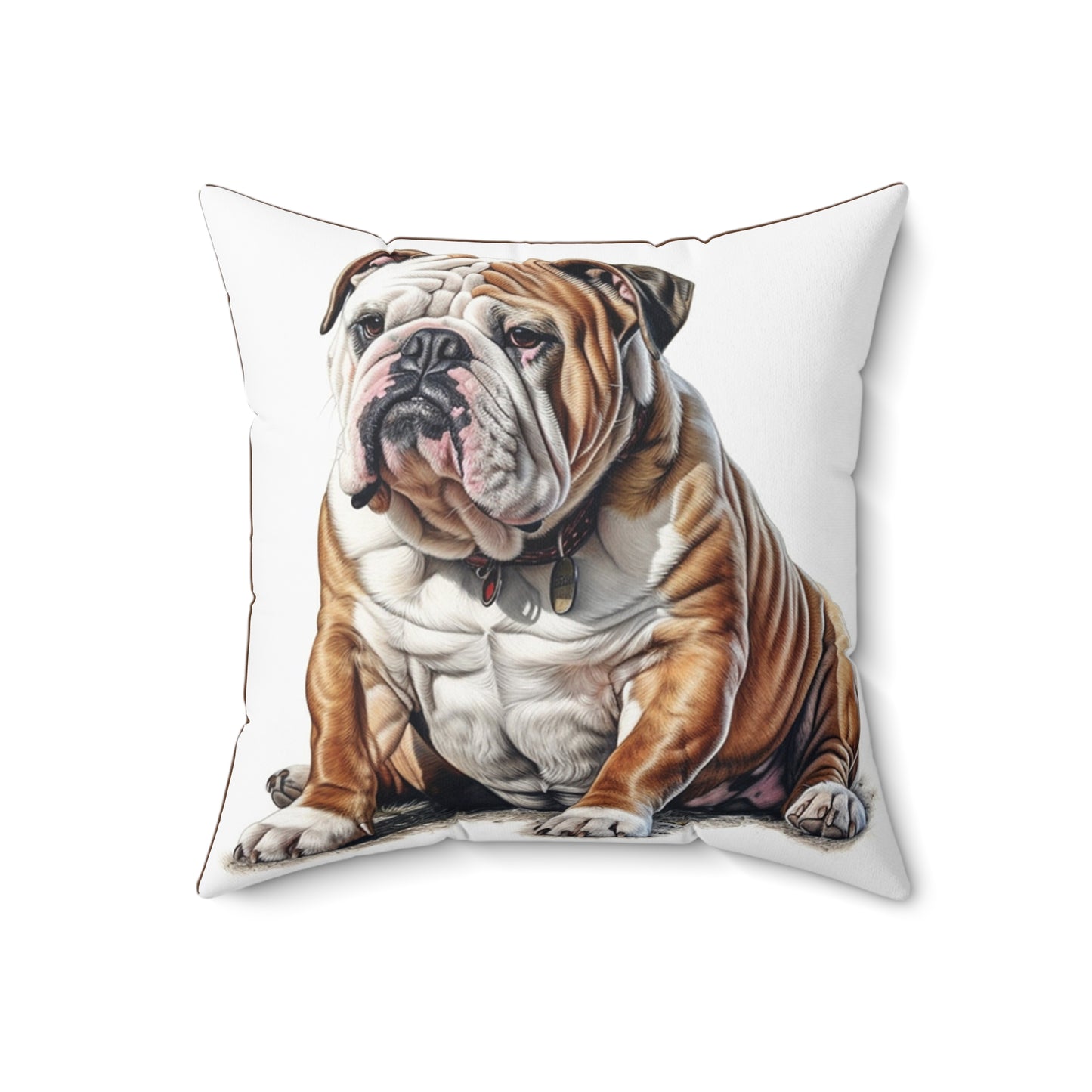 Spun Polyester Square Pillow English Bulldog 3