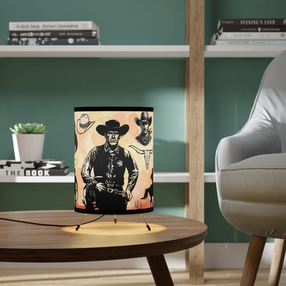 Cowboy Country Tripod Lamp with High-Res Printed Shade, US\CA plug