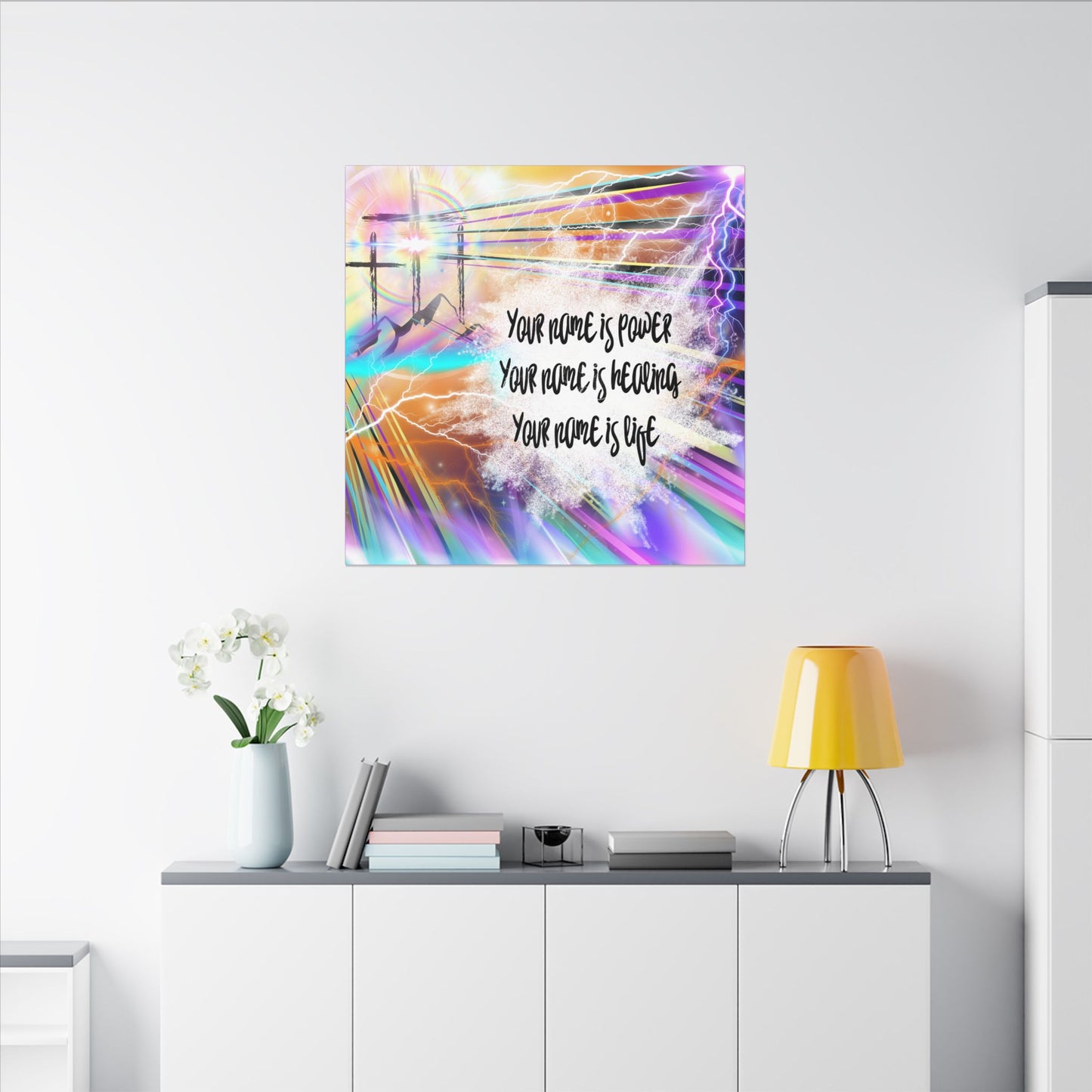 Your Name - Inspirational Wall Art Canvas, Motivational Home Decor, Faith-Based Gift, Religious Art for Home, Modern Canvas Print, Uplifting Artwork