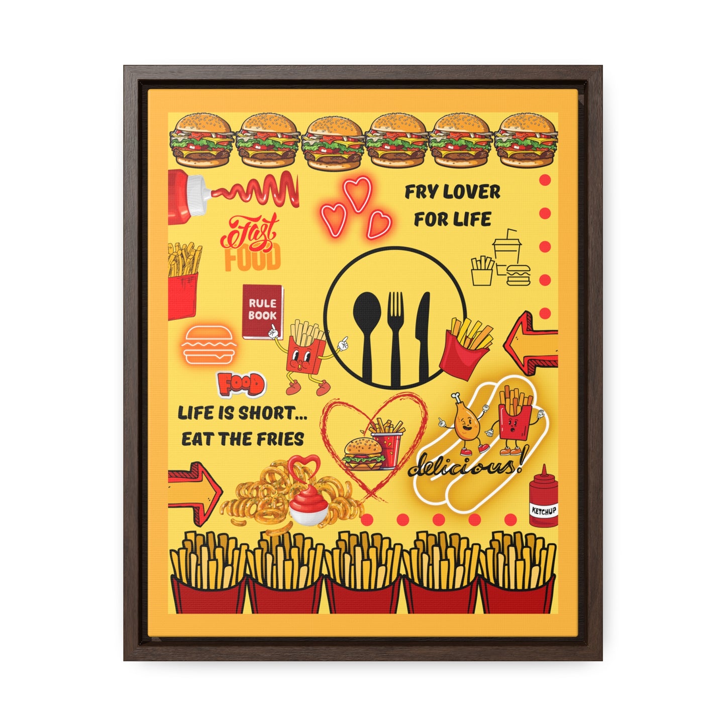 Eat The Fries Canvas Wall Art