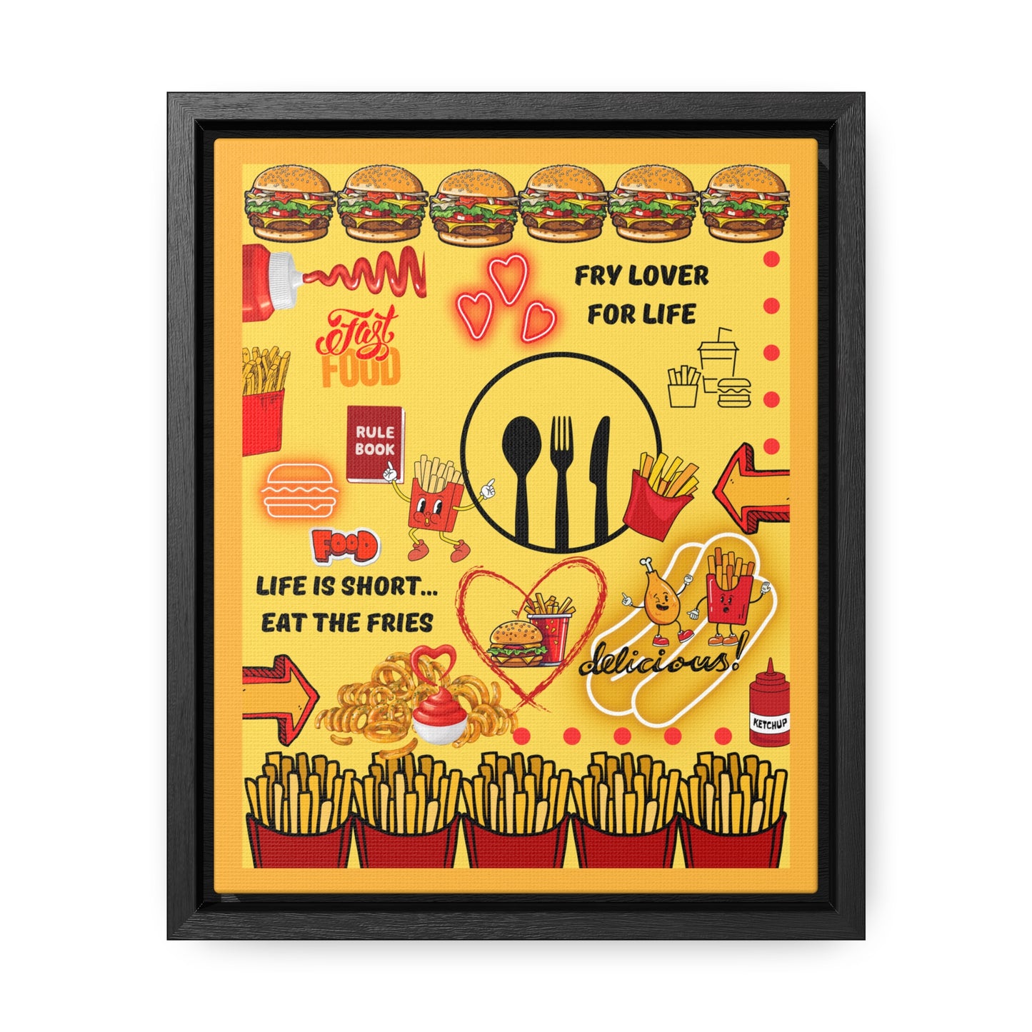 Eat The Fries Canvas Wall Art