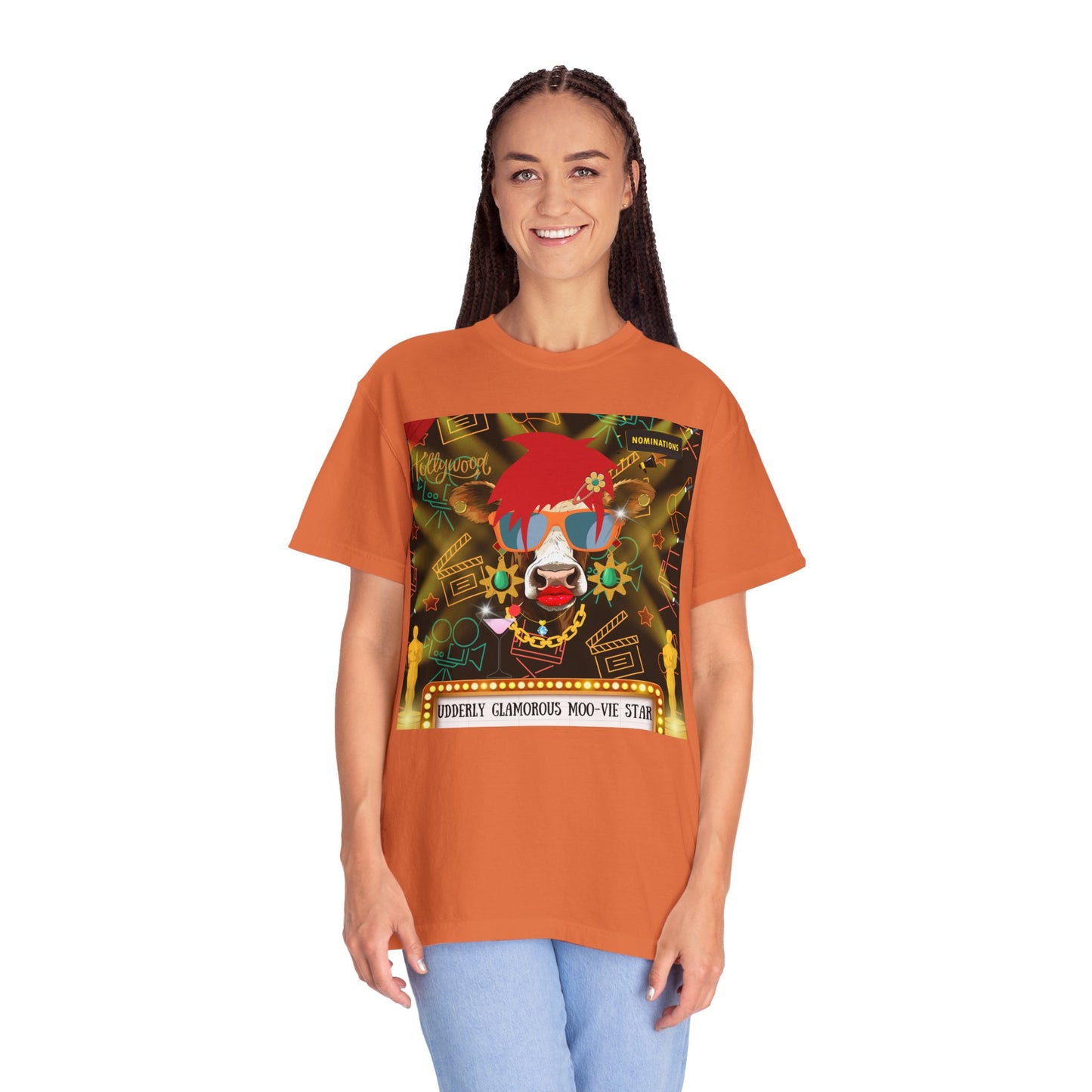 Udderly Glamorous Moo-vie Star Unisex Garment-Dyed T-shirt