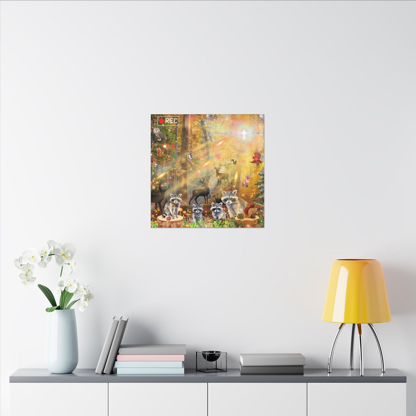 Take A Hike - Nature-Themed Canvas Art, Wildlife Decor, Forest Wall Art, Animal Lovers Canvas, Magical Forest Painting