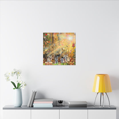 Take A Hike - Nature-Themed Canvas Art, Wildlife Decor, Forest Wall Art, Animal Lovers Canvas, Magical Forest Painting