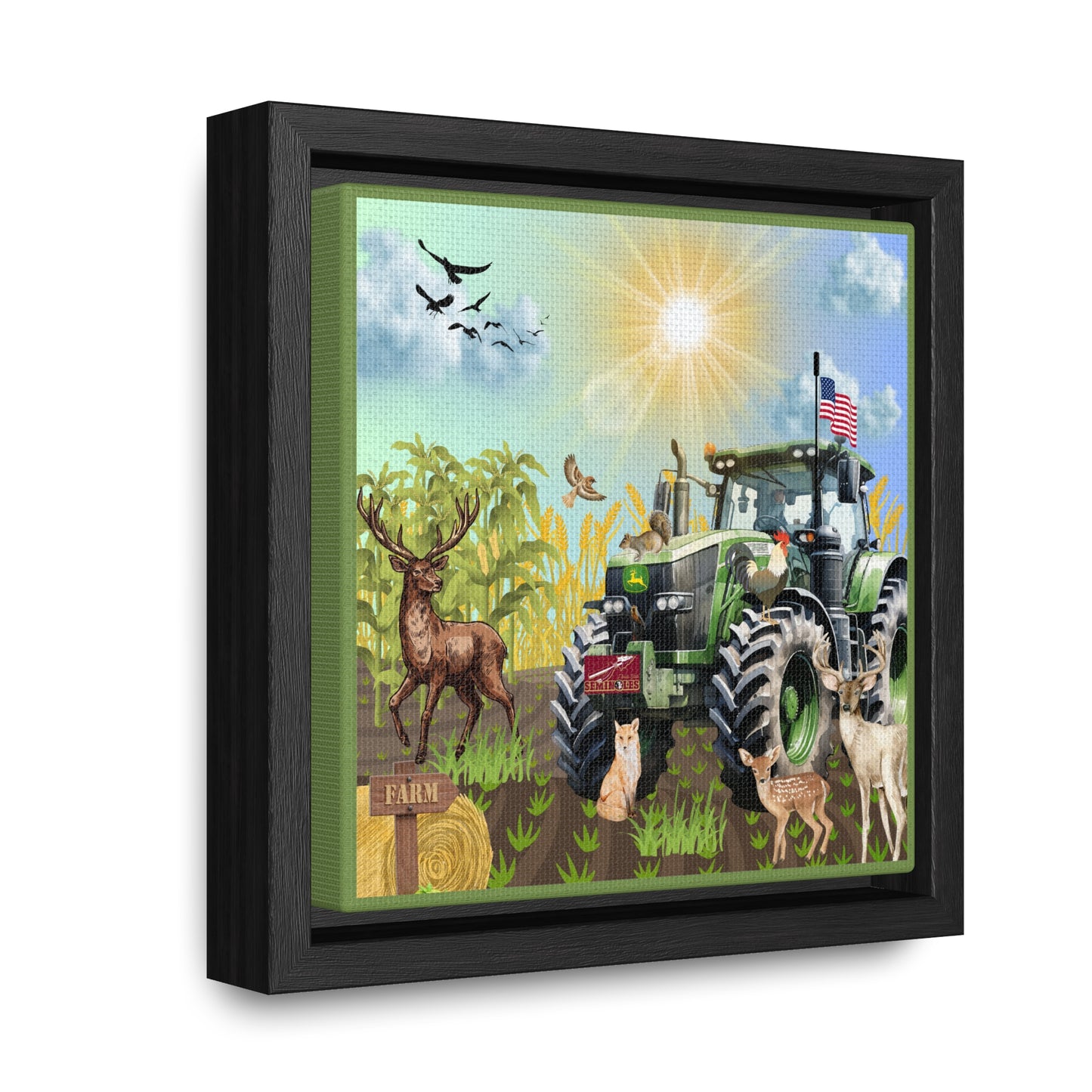 Farming In Florida Seminoles Gallery Canvas Wraps, Square Frame