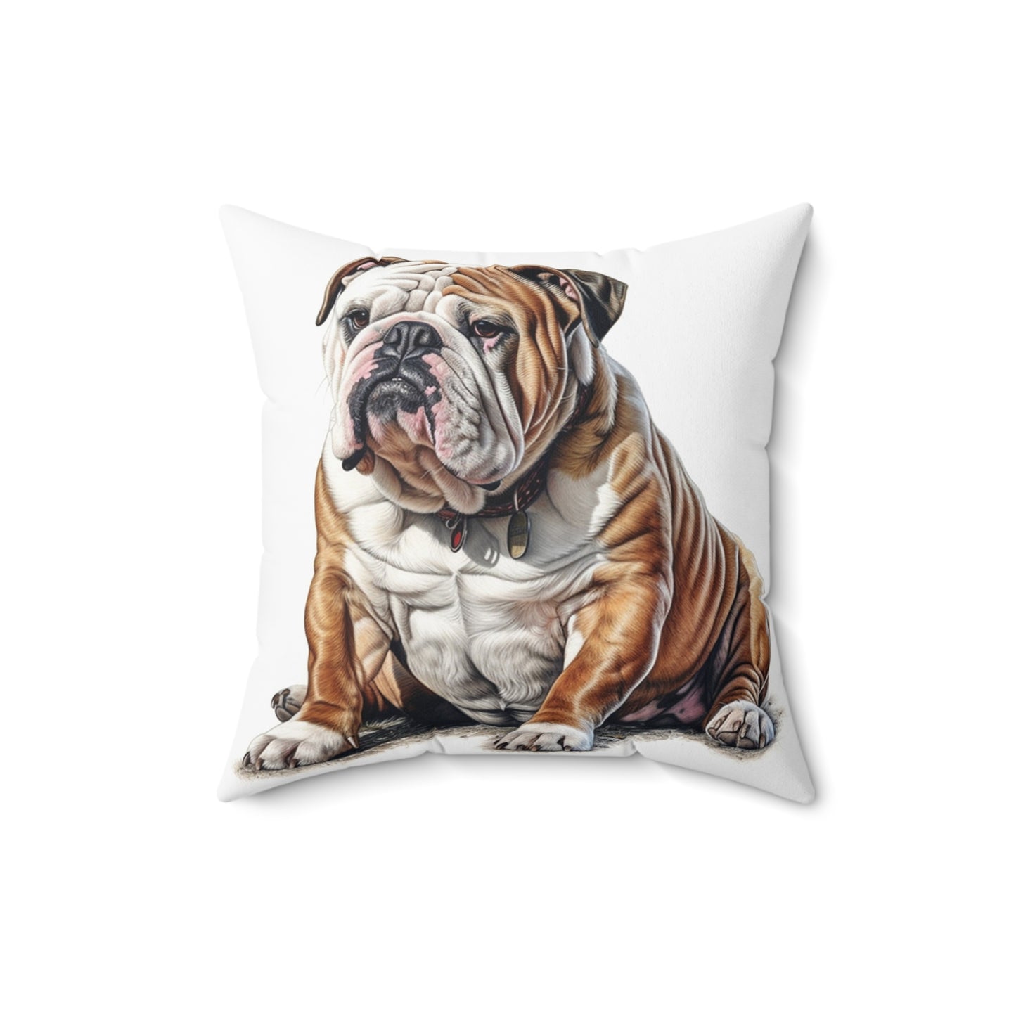 Spun Polyester Square Pillow English Bulldog 3