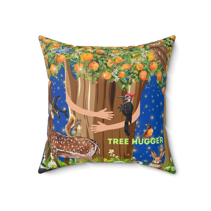 Tree Hugger Spun Polyester Square Pillow