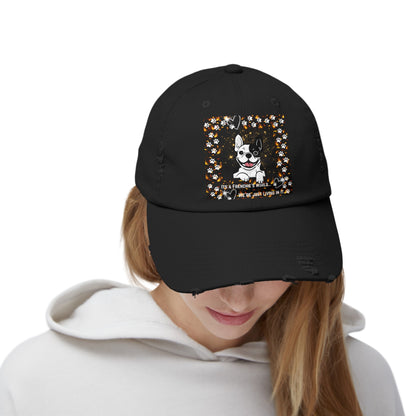 It's A Frenchie's World Unisex Distressed Cap