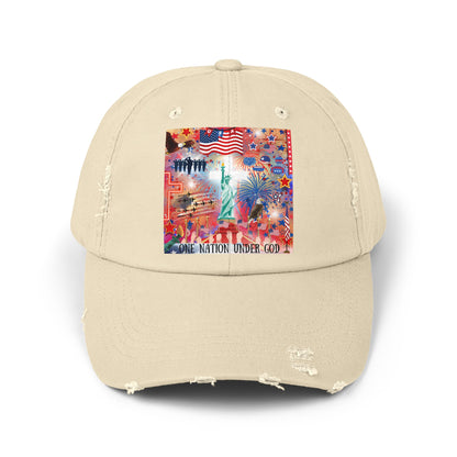 One Nation Under God Unisex Distressed Cap