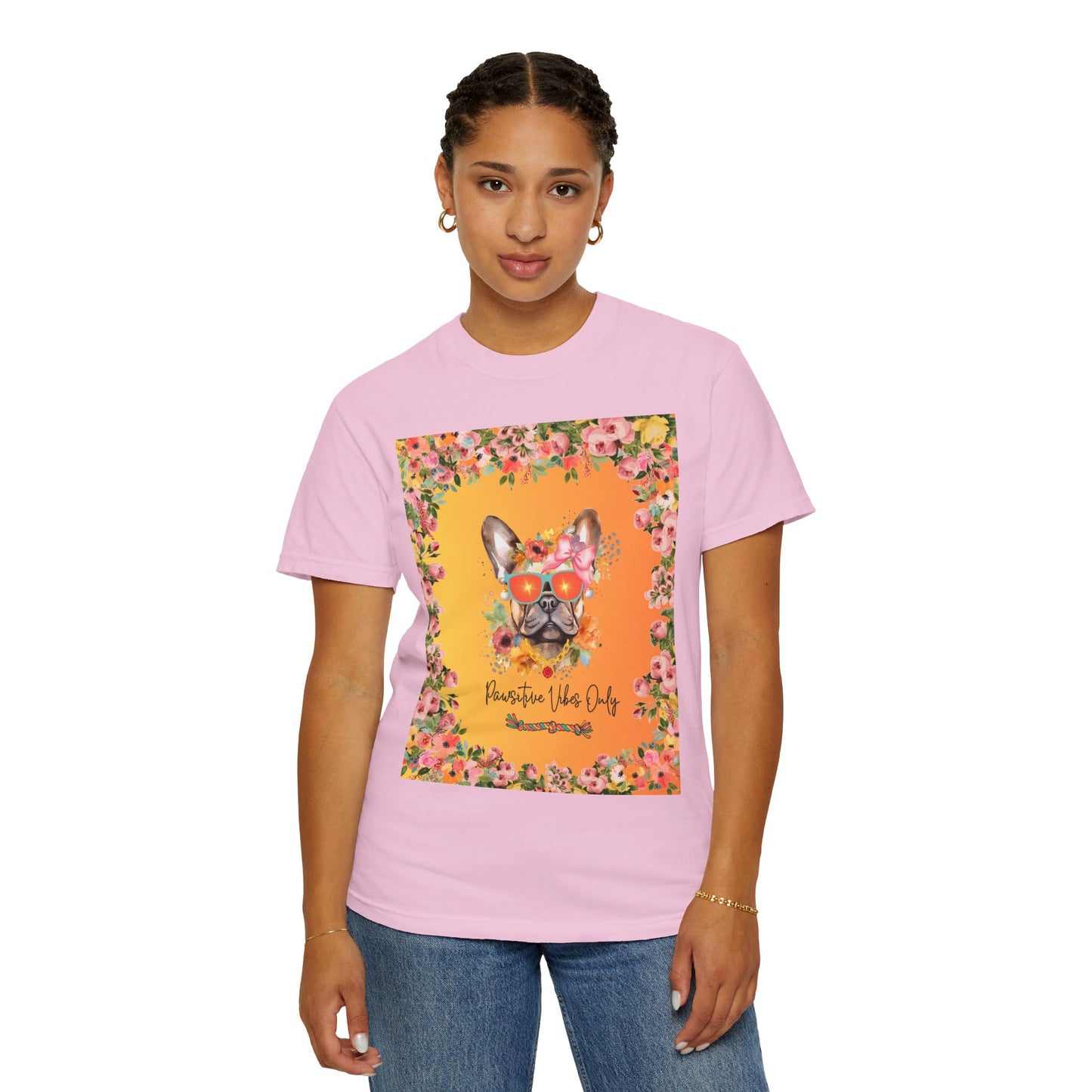 Pawsitive Vibes Only Unisex Garment-Dyed T-shirt