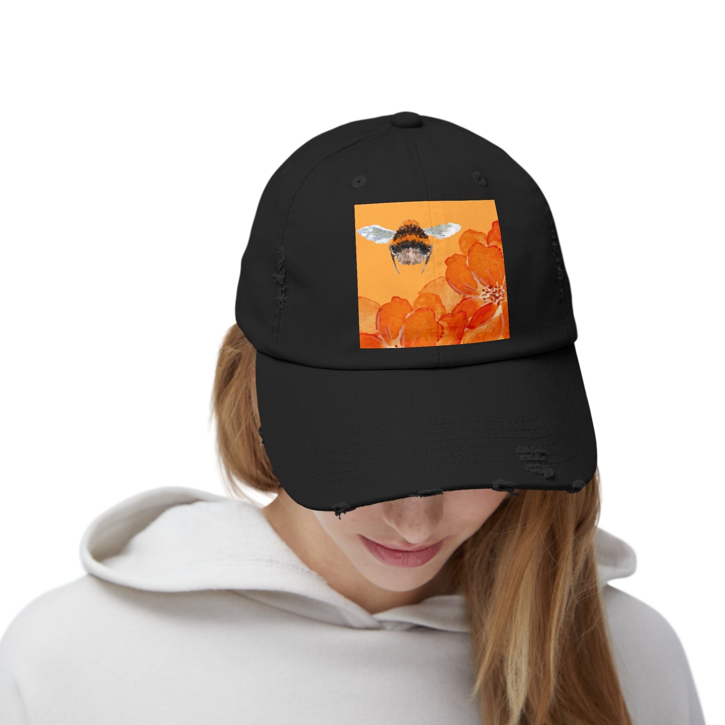 Bee 2 Unisex Distressed Cap