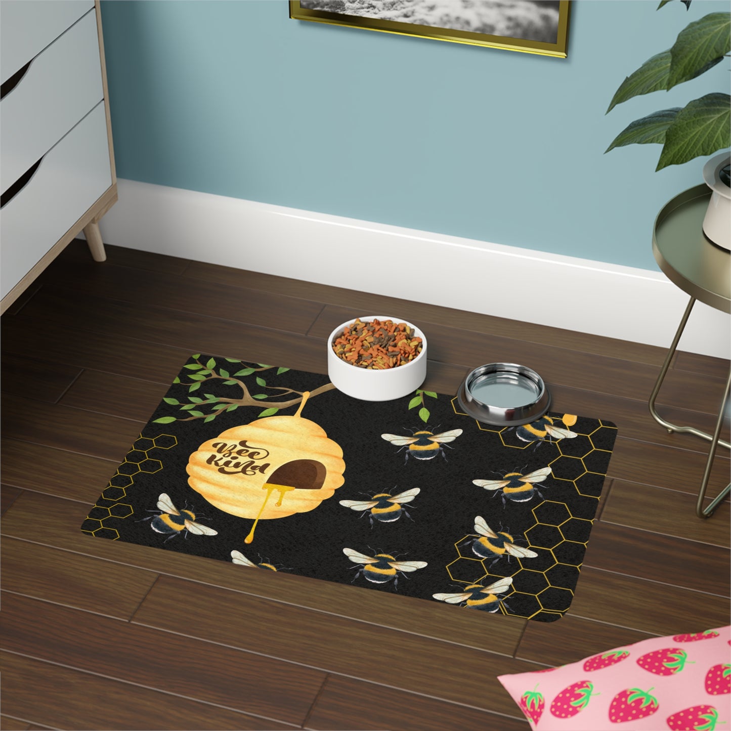 Pet Food Mat (12x18) Bee Kind