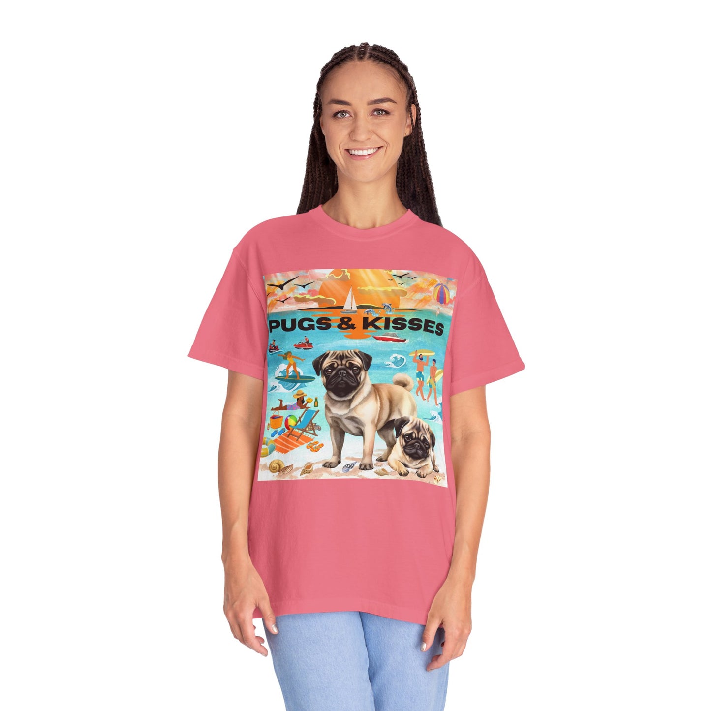 Pugs & Kisses Unisex Garment-Dyed T-shirt