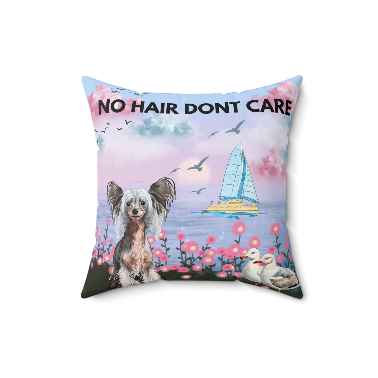 No Hair Don't Care Spun Polyester Square Pillow