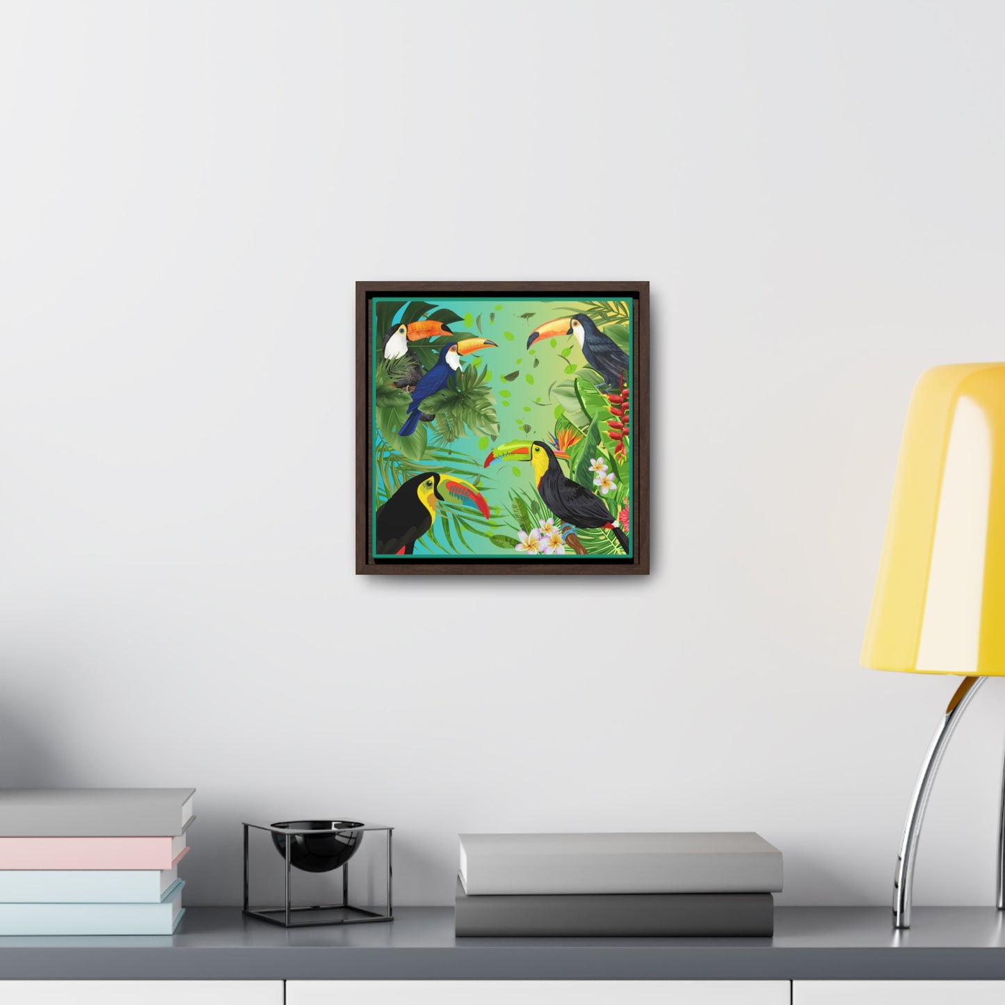 Toucans Gallery Canvas Wraps, Square Frame