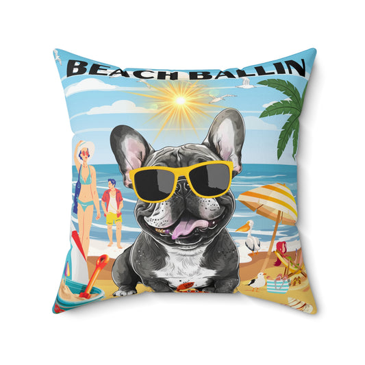 Beach Ballin Spun Polyester Square Pillow