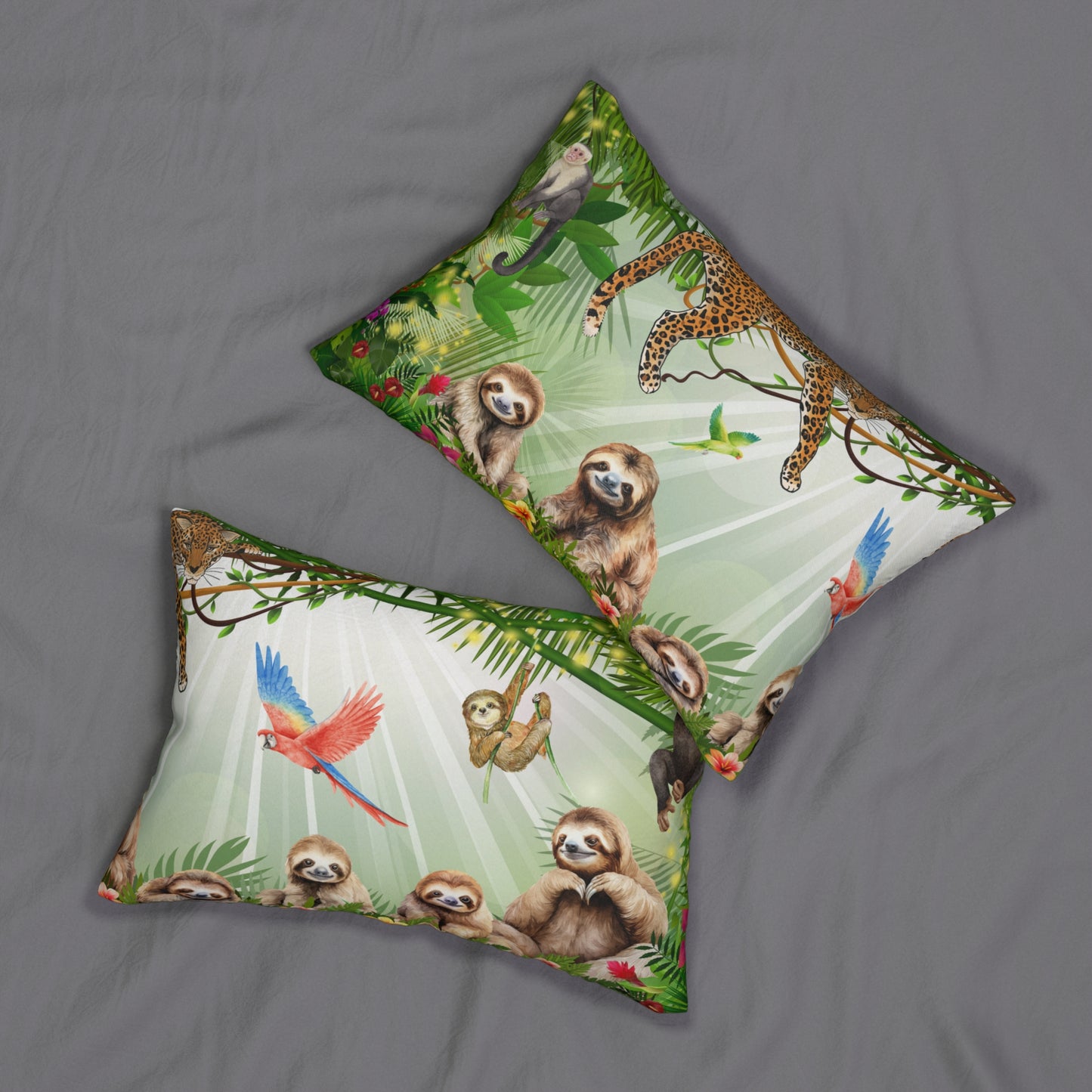 Slothing Around Spun Polyester Lumbar Pillow