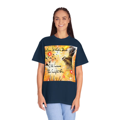 Leave The Light On Unisex Garment-Dyed T-shirt