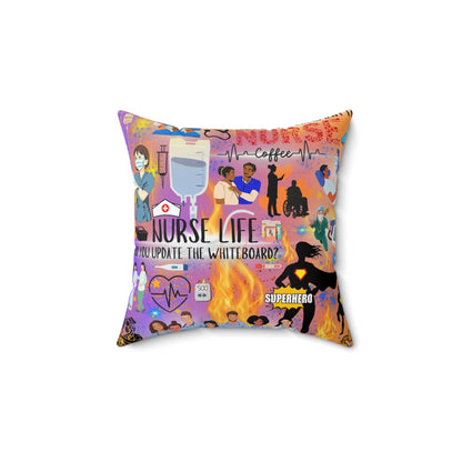 Nurse Life Spun Polyester Square Pillow