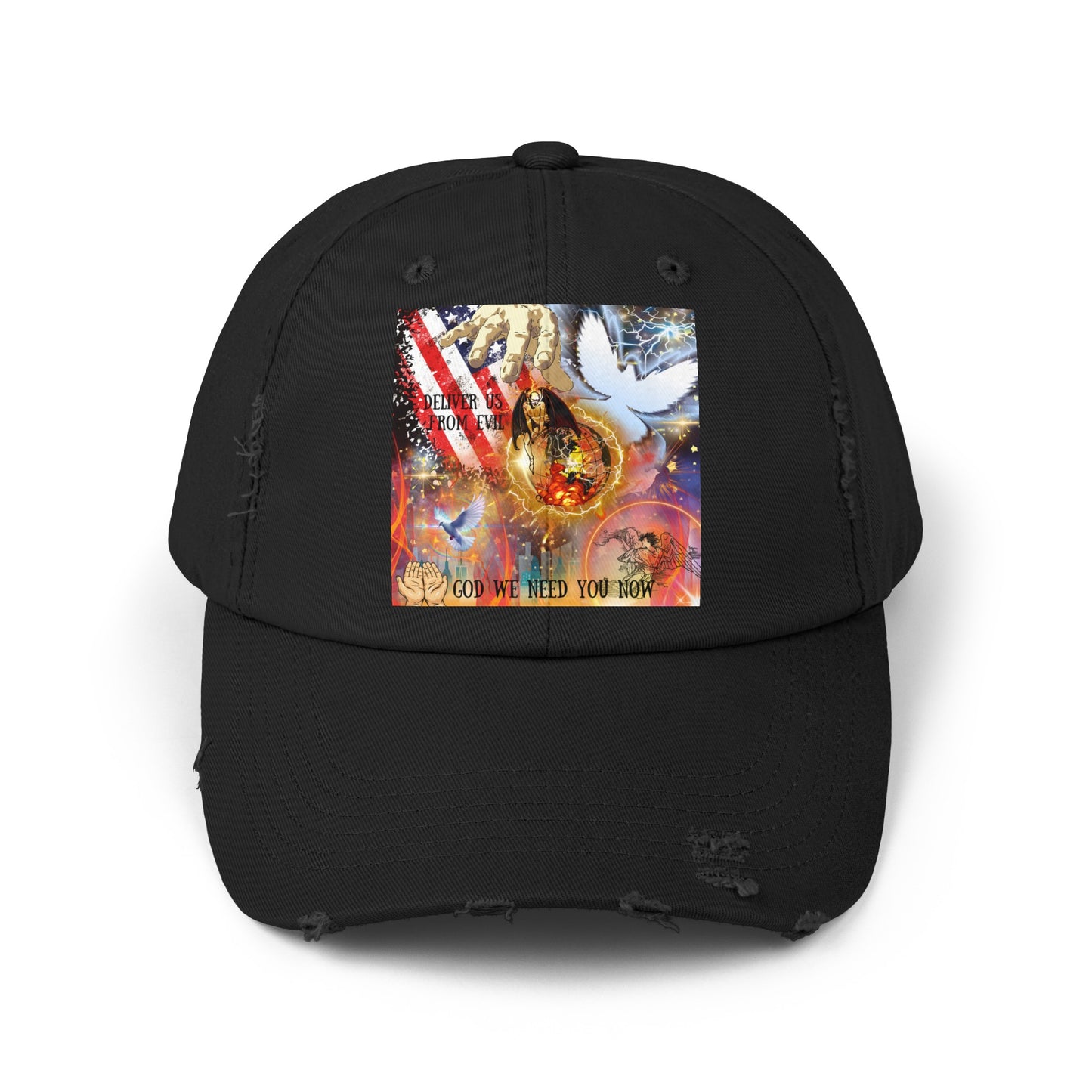 God We Need You Now Unisex Distressed Cap