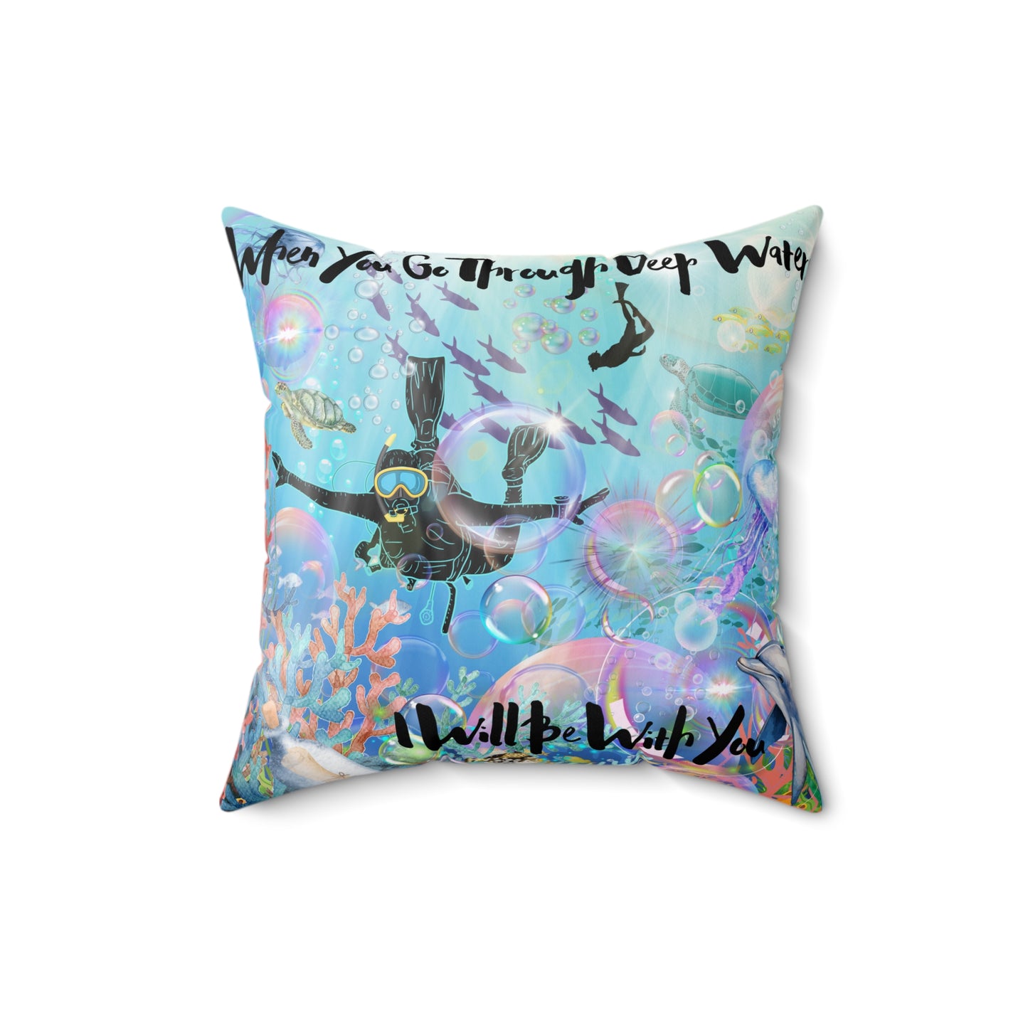 I Will Be With You Spun Polyester Square Pillow