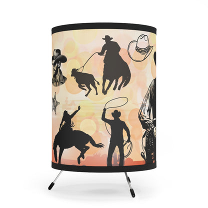 Cowboy Country Tripod Lamp with High-Res Printed Shade, US\CA plug