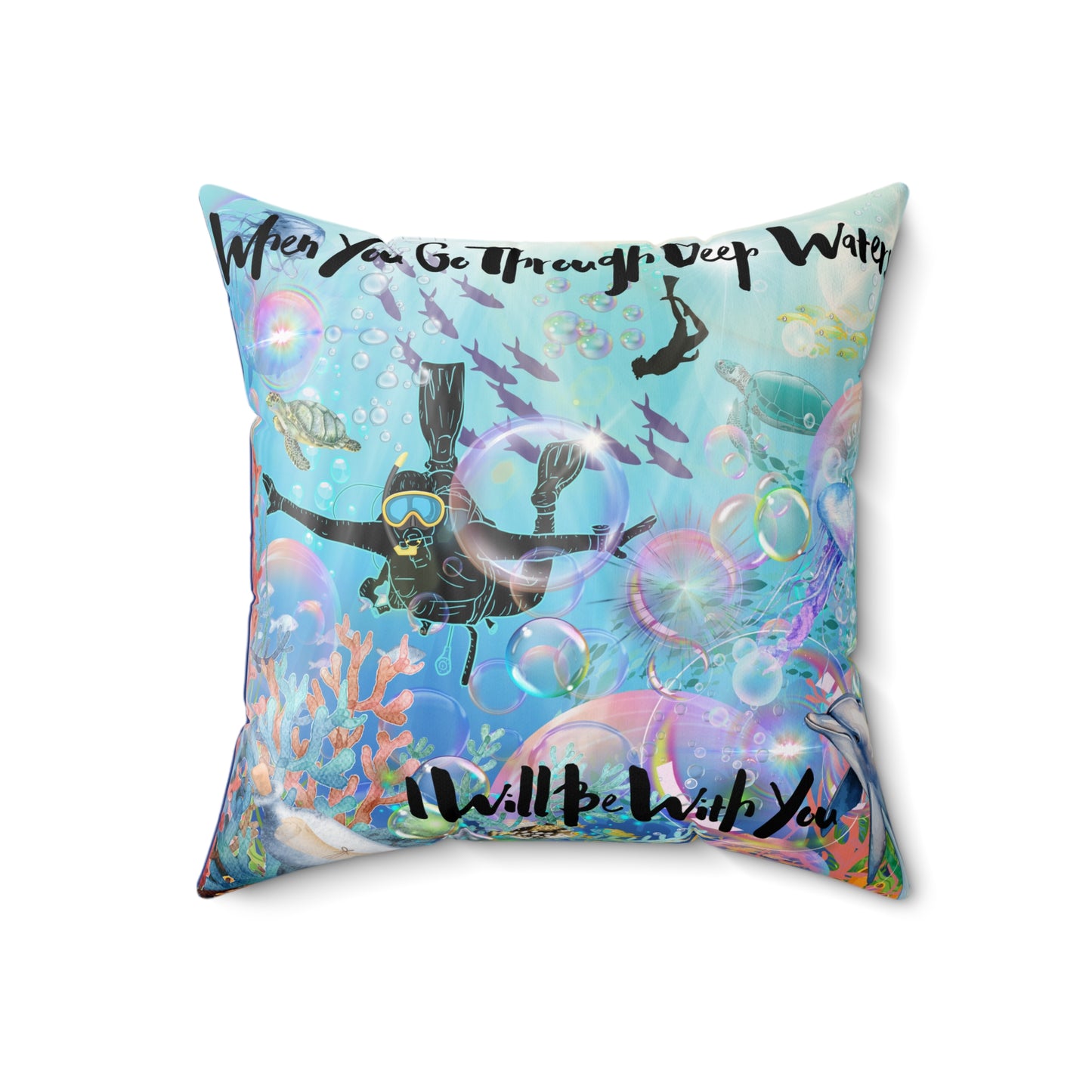 I Will Be With You Spun Polyester Square Pillow