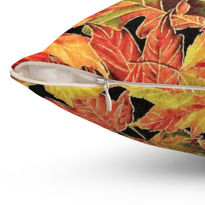 Spun Polyester Square Pillow Fall Leaves