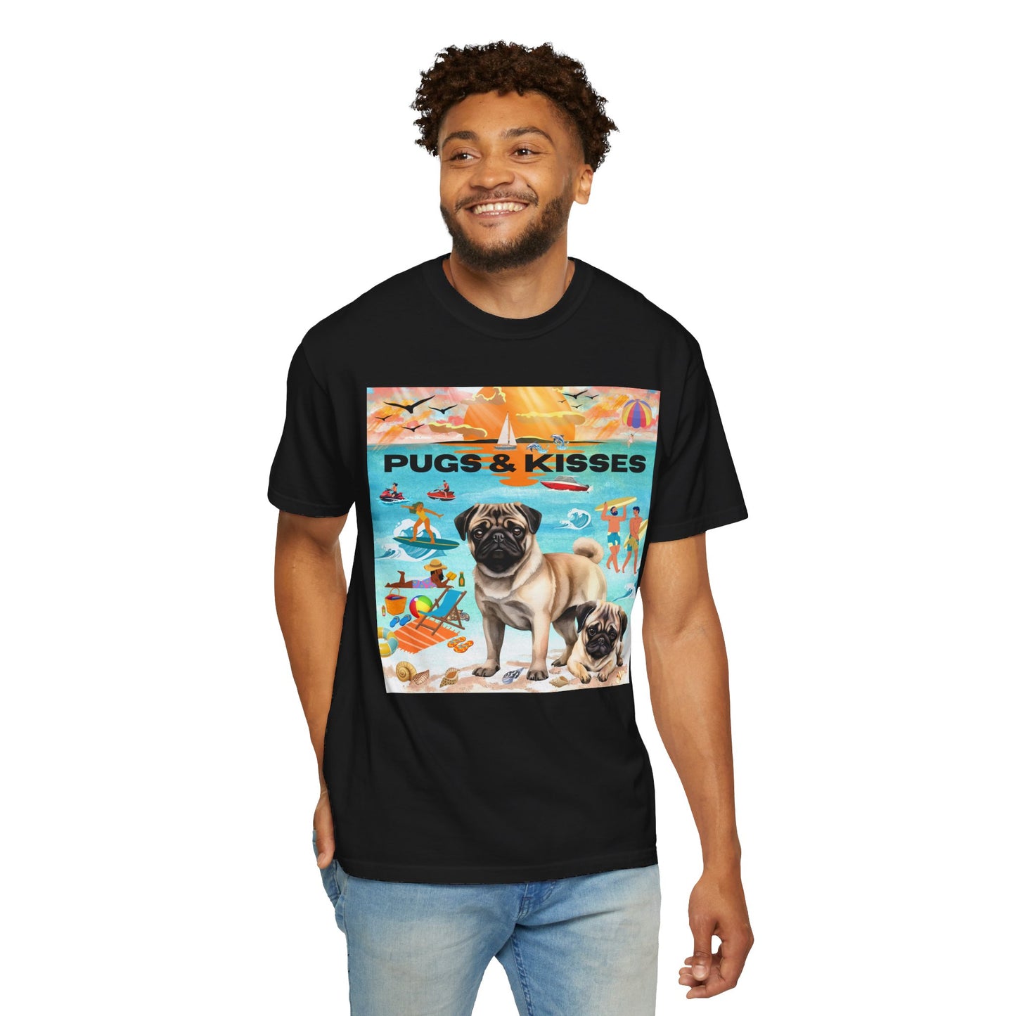 Pugs & Kisses Unisex Garment-Dyed T-shirt