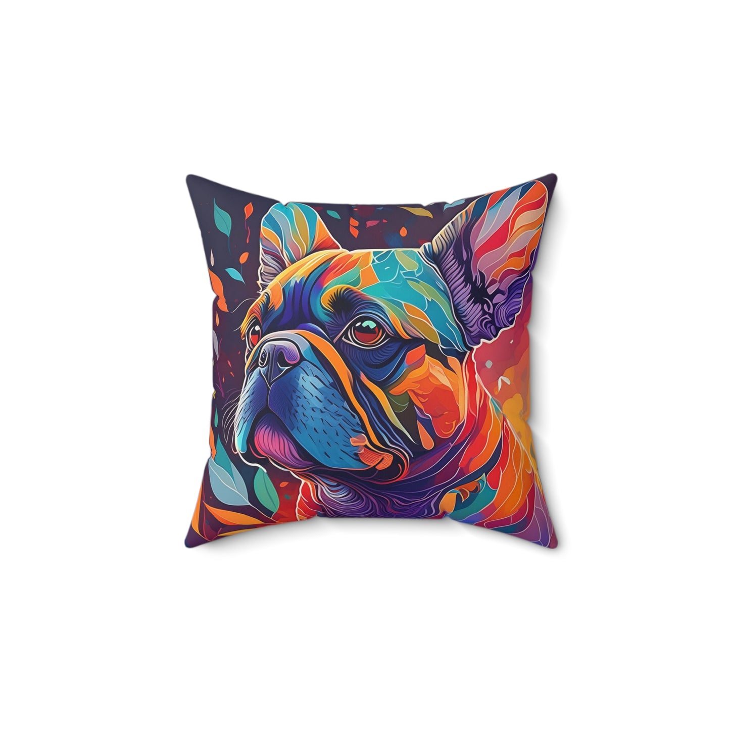 Frenchie In Color Spun Polyester Square Pillow