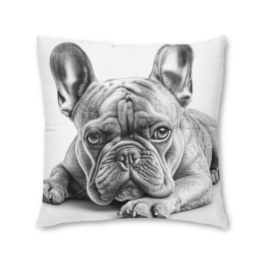 Tufted Floor Pillow, Square Frenchie