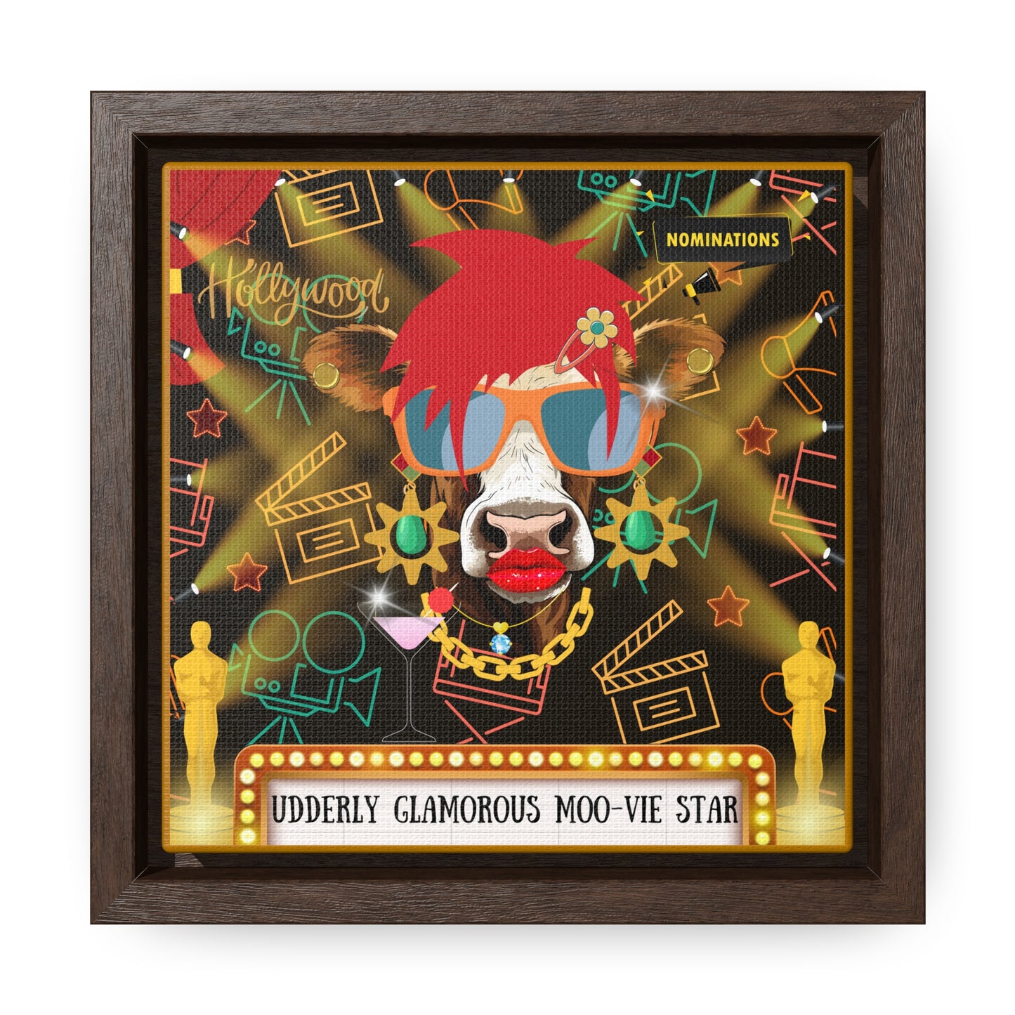 Moo-vie Star Gallery Canvas Wraps, Square Frame