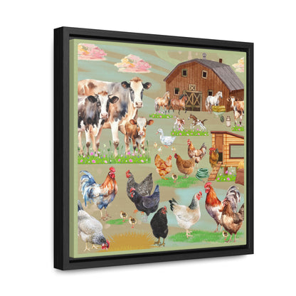 Springtime At The Barnyard Gallery Canvas Wraps, Square Frame