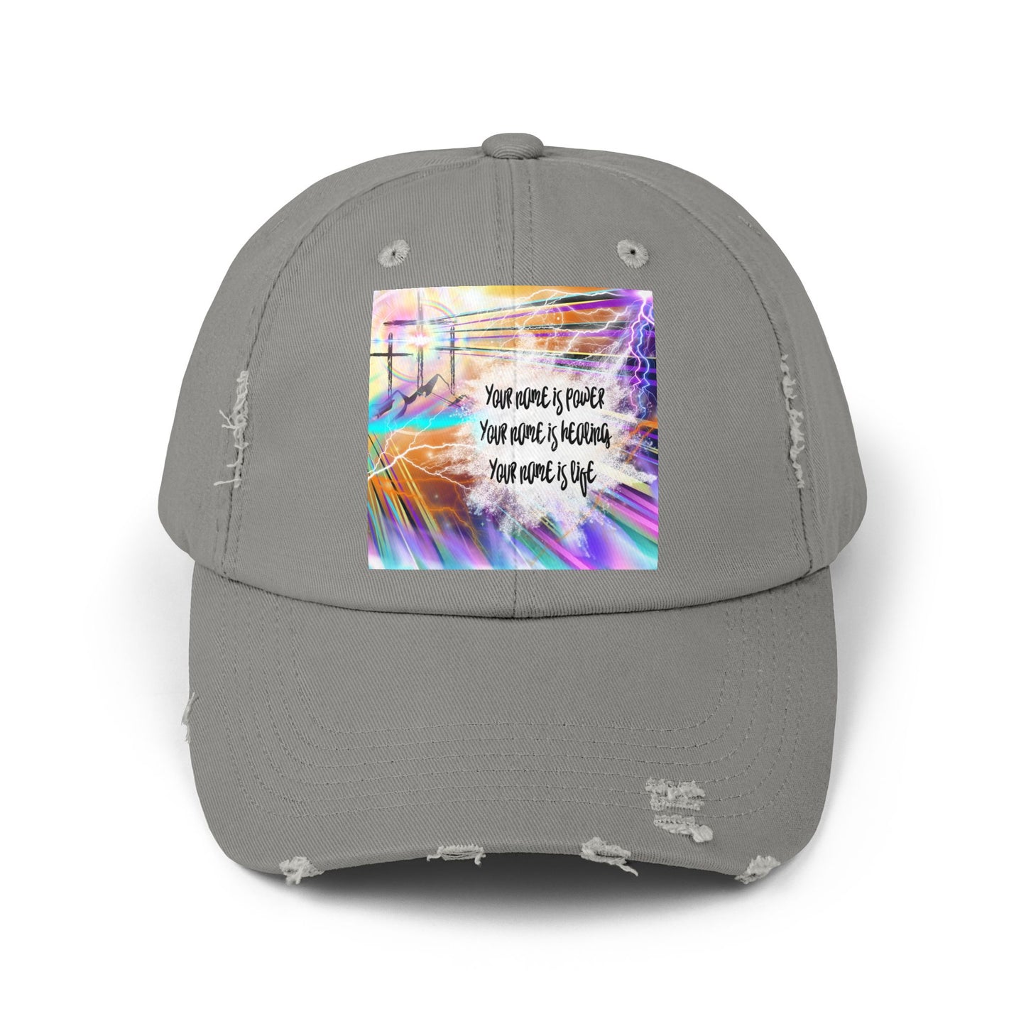 Your Name Unisex Distressed Cap