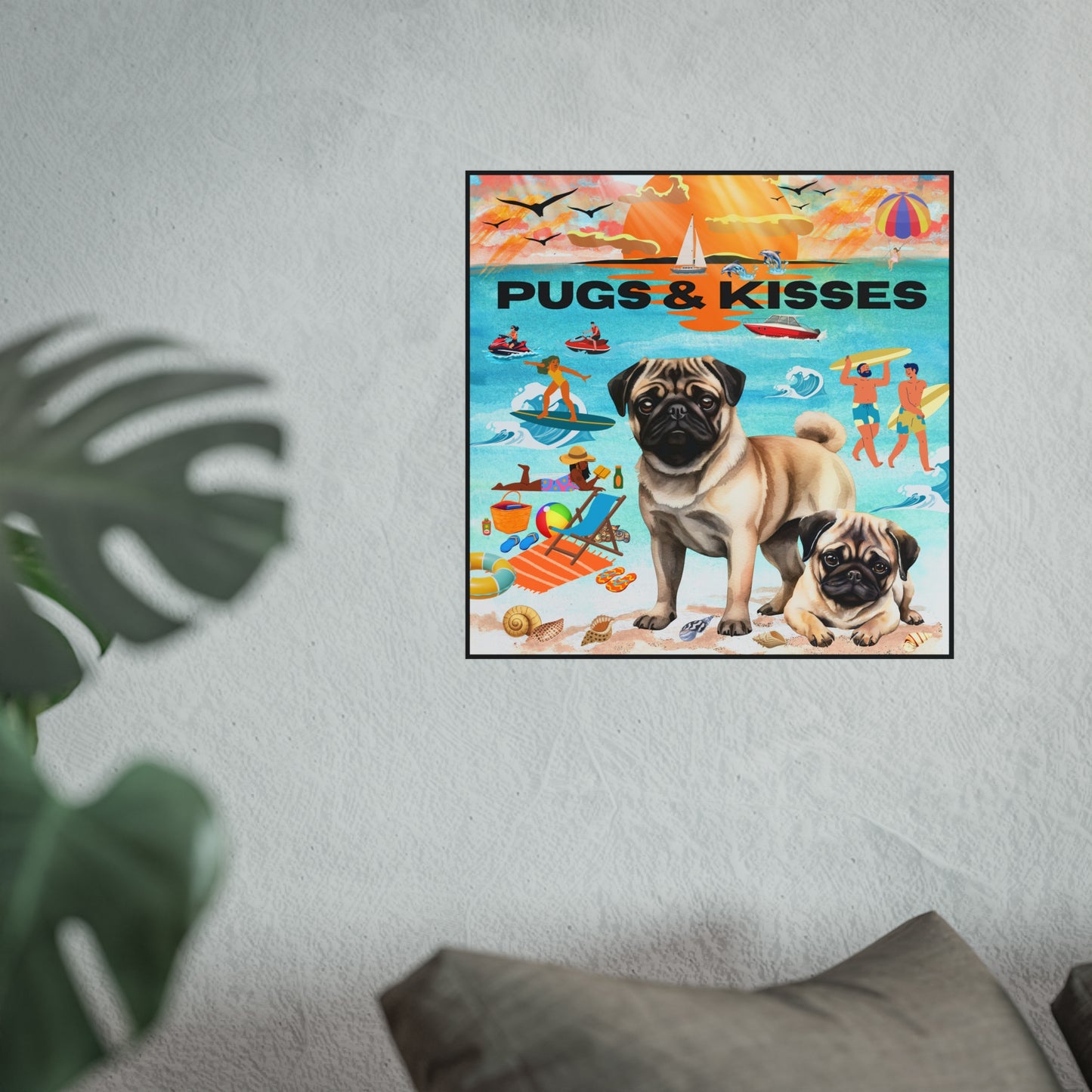 Pugs & Kisses Fine Art Posters