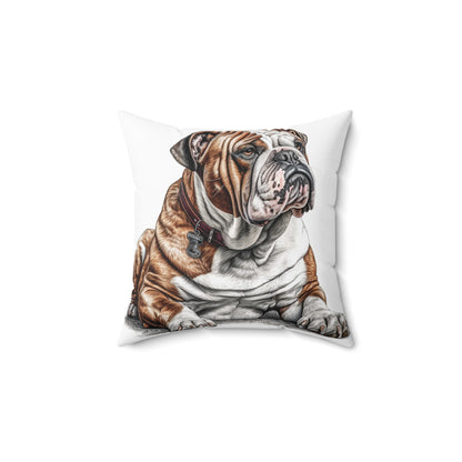 Spun Polyester Square Pillow English Bulldog 2