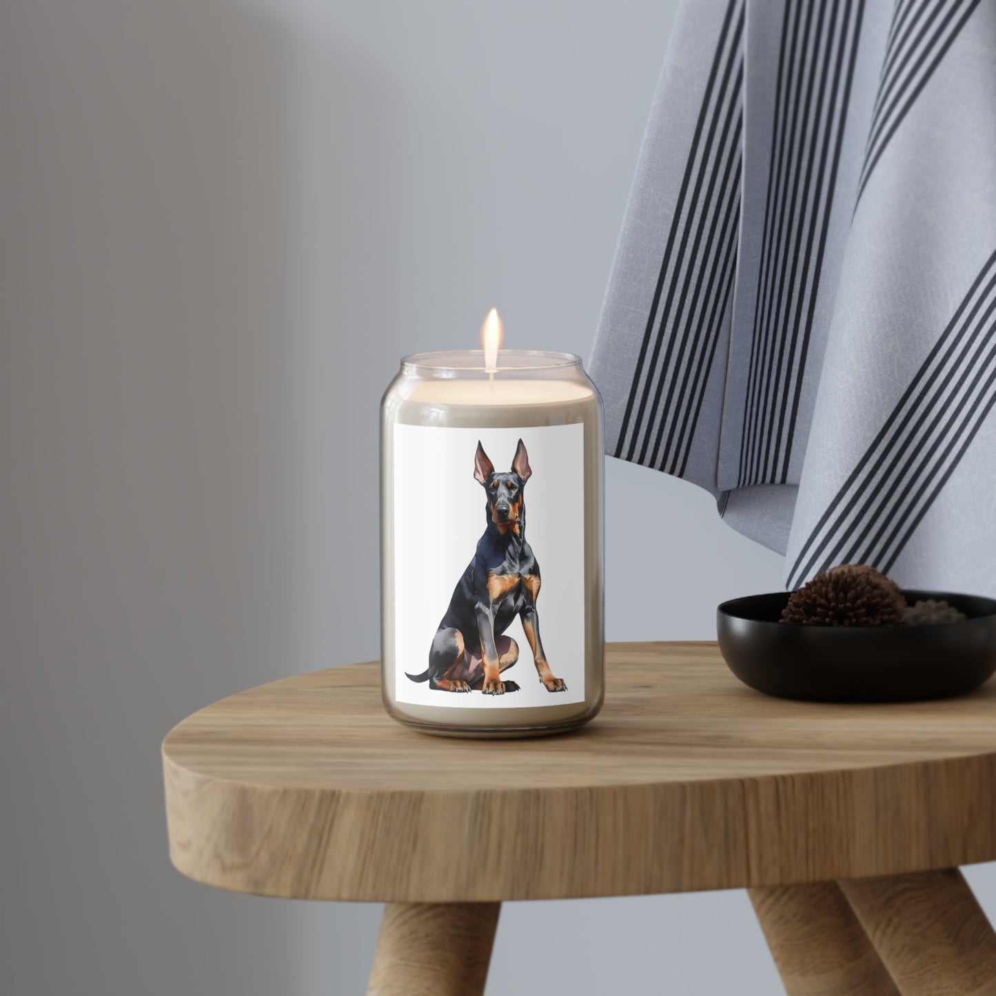 Doberman Sitting Scented Candle, 13.75oz