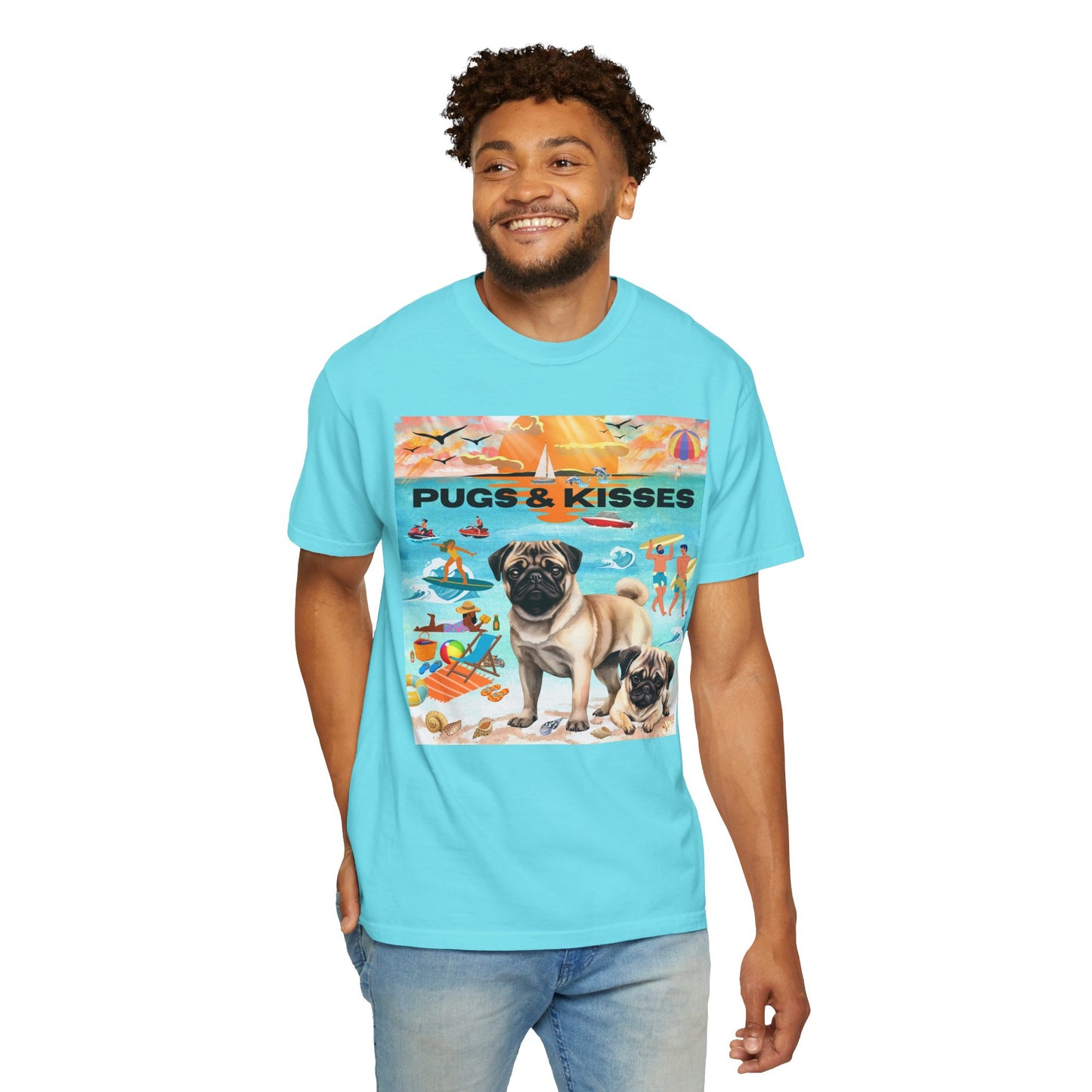 Pugs & Kisses Unisex Garment-Dyed T-shirt