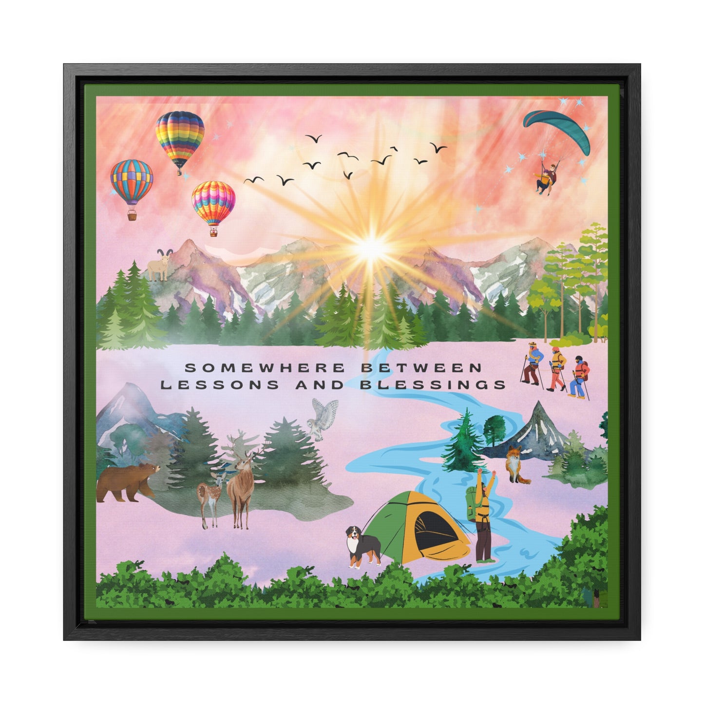 Somewhere Between Lessons And Blessings Canvas Wall Art