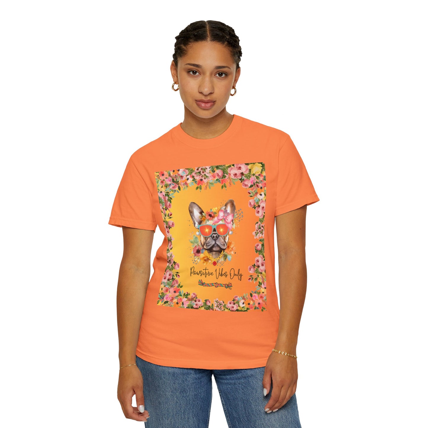 Pawsitive Vibes Only Unisex Garment-Dyed T-shirt