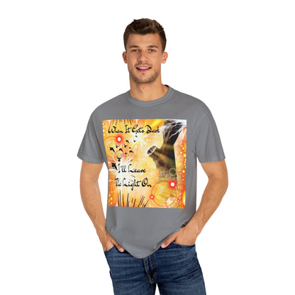 Leave The Light On Unisex Garment-Dyed T-shirt