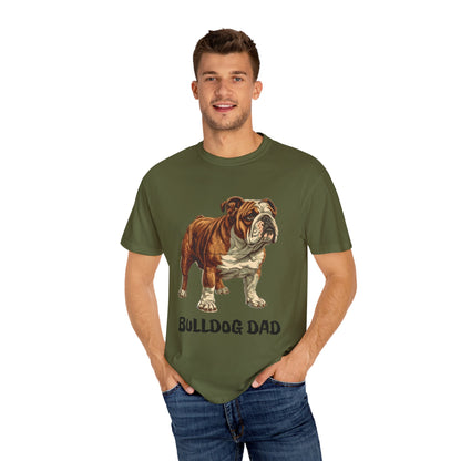 English Bulldog Dad Unisex Garment-Dyed T-shirt