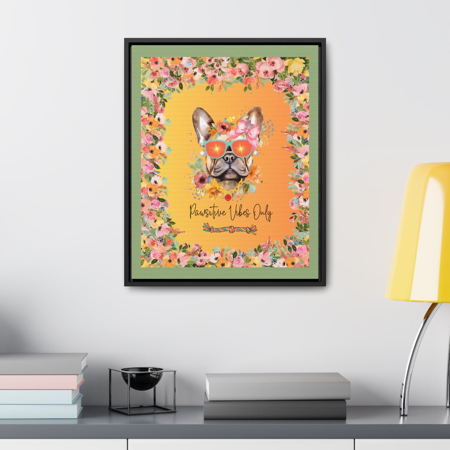 Pawsitive Vibes Only Canvas Wall Art