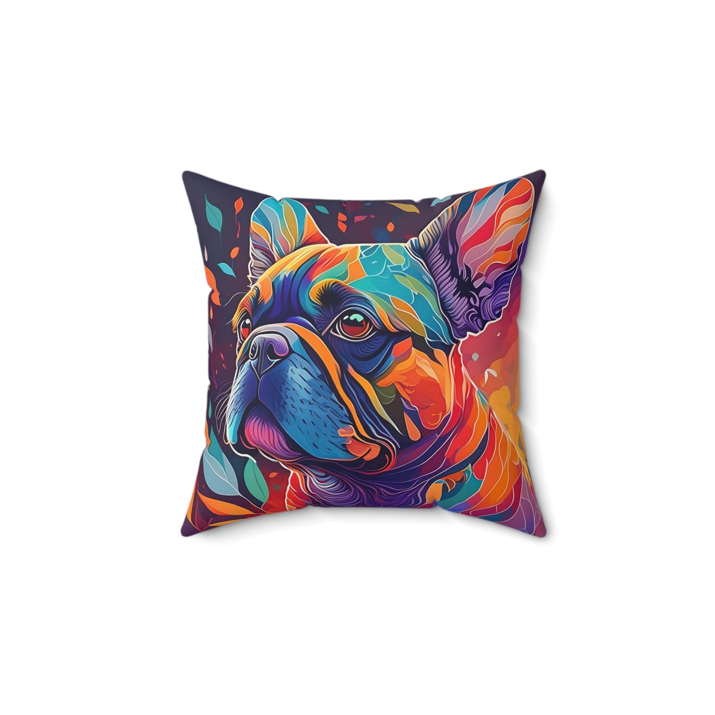 Frenchie In Color Spun Polyester Square Pillow