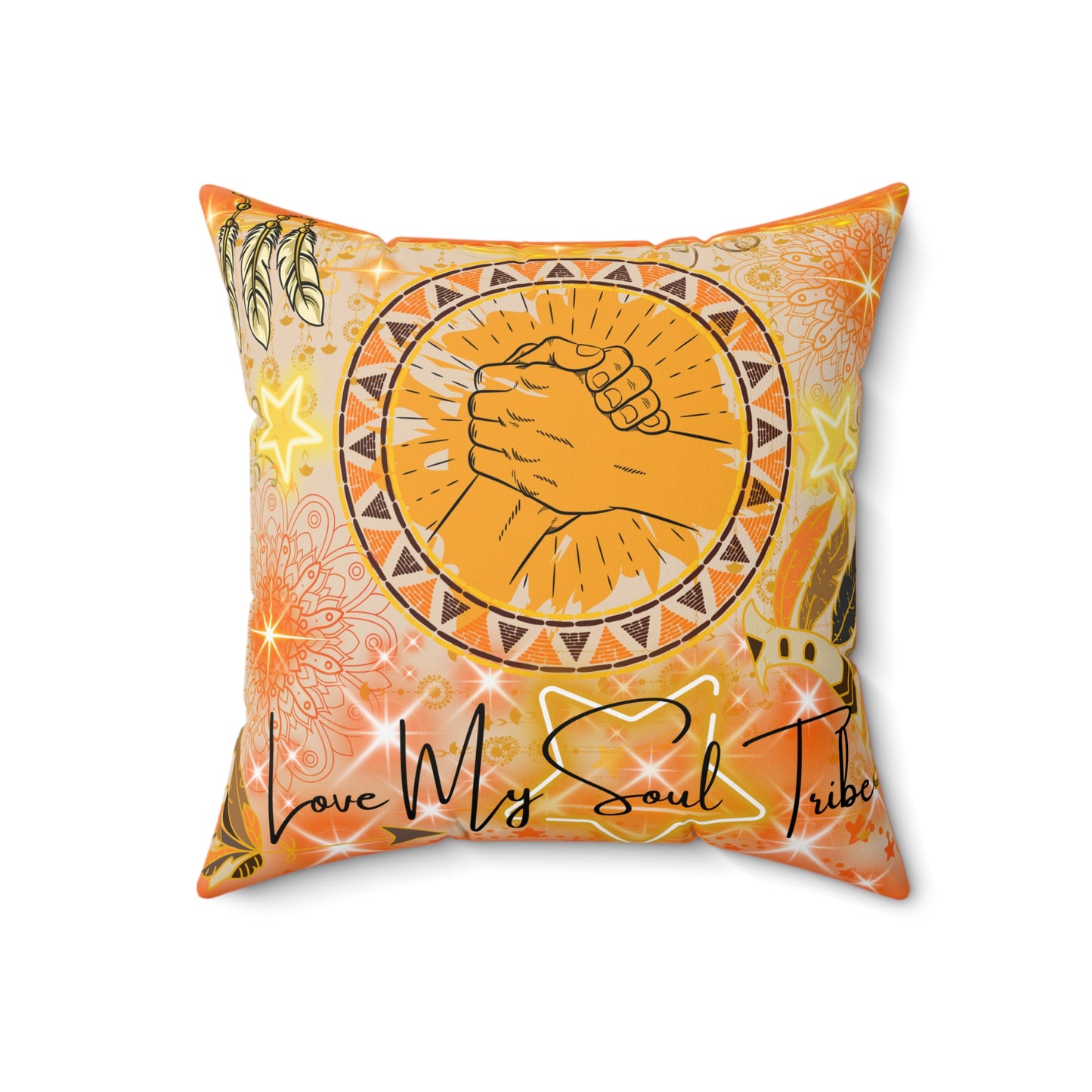 Love My Soul Tribe Spun Polyester Square Pillow