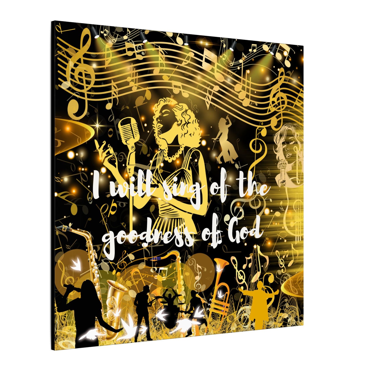 I Will Sing - Inspirational Canvas Wall Art, Music Decor, Home Office Inspiration, Gift for Musicians, Religious Gift, Wall Decoration